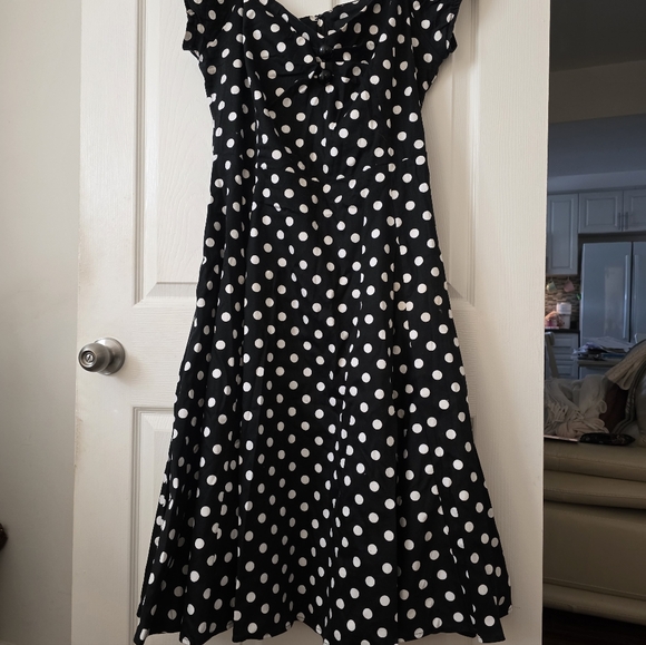 NWOT Collectif Dolores Polkadot Swing 50s Pinup Dress XL (UK Size 16) - Picture 6 of 8